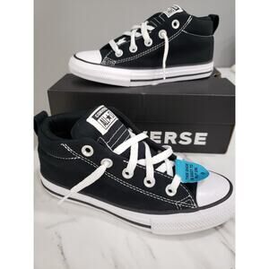 NEW Converse‎ CTAS Street Black/White Boy's Mid Top Sneakers Boys Size 2
